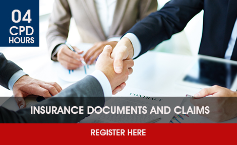 Insurance Documents and Claims<br />
<br />
(Online Learning via SCI ONLINE Global Classroom.)